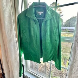Yvonne le Marie Emerald Green Suede Leather Jacket